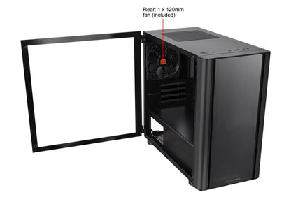 Thermaltake V150 Tempered Glass Micro-ATX Mini Tower Gaming Computer Case with One 120mm Rear Fan Pre-Installed, CA-1R1-00S1WN-00