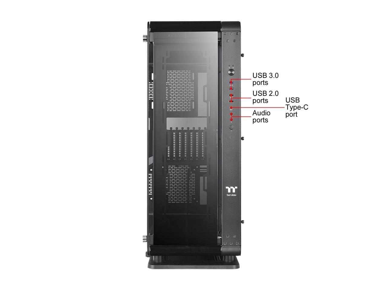 Thermaltake Core P8 Tempered Glass E-ATX 2-Way Display Rotational PCI-E Full-Tower Gaming Computer Case, CA-1Q2-00M1WN-00