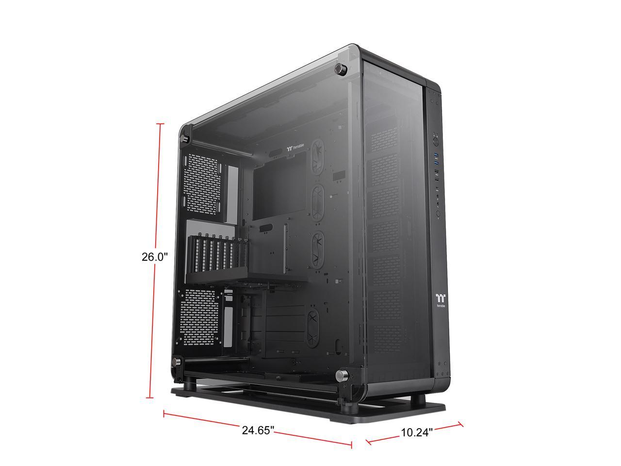 Thermaltake Core P8 Tempered Glass E-ATX 2-Way Display Rotational PCI-E Full-Tower Gaming Computer Case, CA-1Q2-00M1WN-00