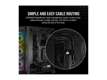 Corsair 4000D Airflow CC-9011200-WW Black Steel / Plastic / Tempered Glass ATX Mid Tower Computer Case **Open Box **