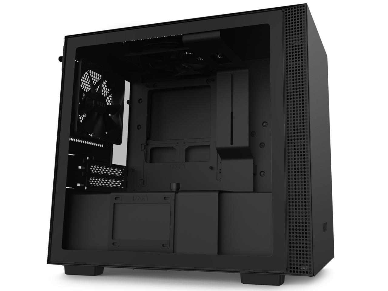 NZXT H210 - Mini-ITX PC Gaming Case - Front I/O USB Type-C Port - Tempered Glass Side Panel - Cable Management System - Water-Cooling Ready - Radiator Bracket - Steel Construction - Black