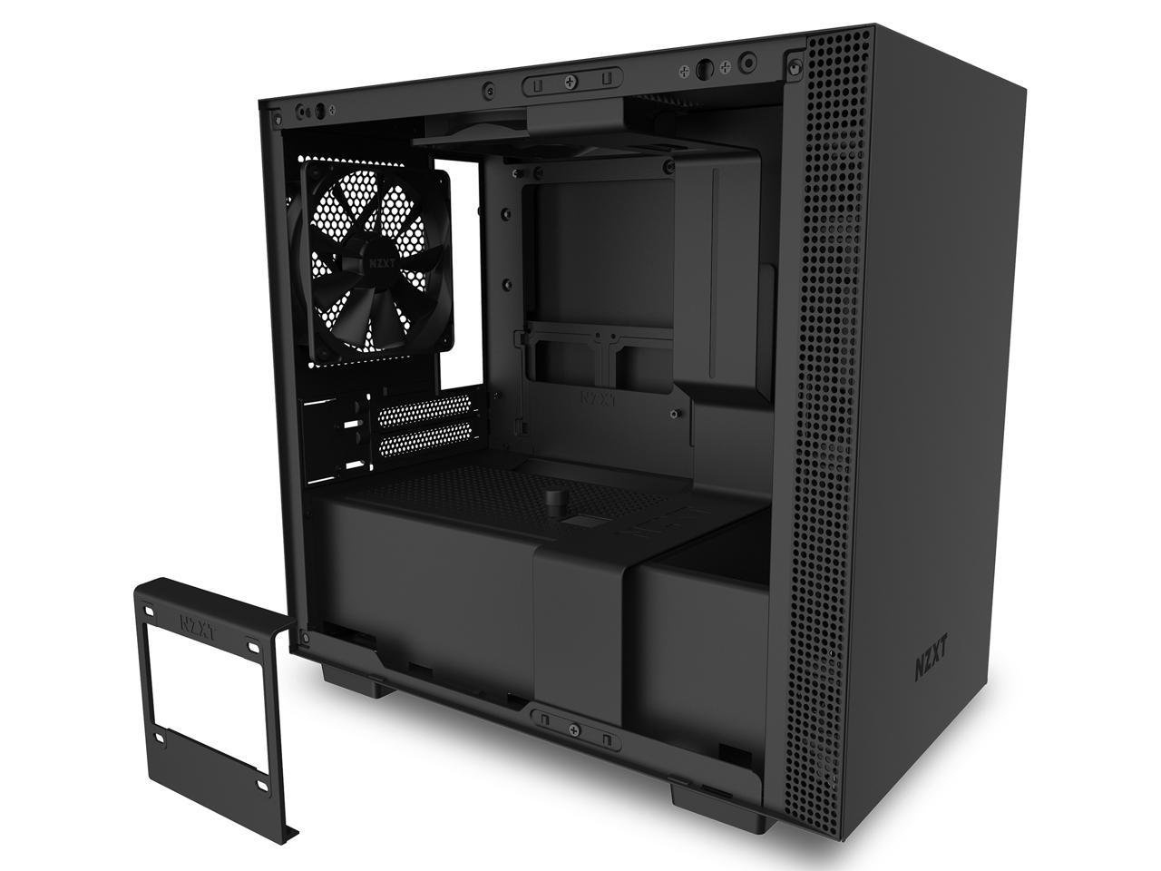 NZXT H210 - Mini-ITX PC Gaming Case - Front I/O USB Type-C Port - Tempered Glass Side Panel - Cable Management System - Water-Cooling Ready - Radiator Bracket - Steel Construction - Black