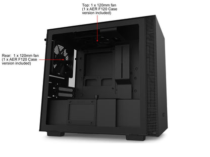 NZXT H210 - Mini-ITX PC Gaming Case - Front I/O USB Type-C Port - Tempered Glass Side Panel - Cable Management System - Water-Cooling Ready - Radiator Bracket - Steel Construction - Black