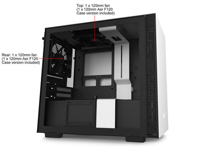 NZXT H210 - Mini-ITX PC Gaming Case - Front I/O USB Type-C Port - Tempered Glass Side Panel - Cable Management System - Water-Cooling Ready - Radiator Bracket - Steel Construction - White/Black
