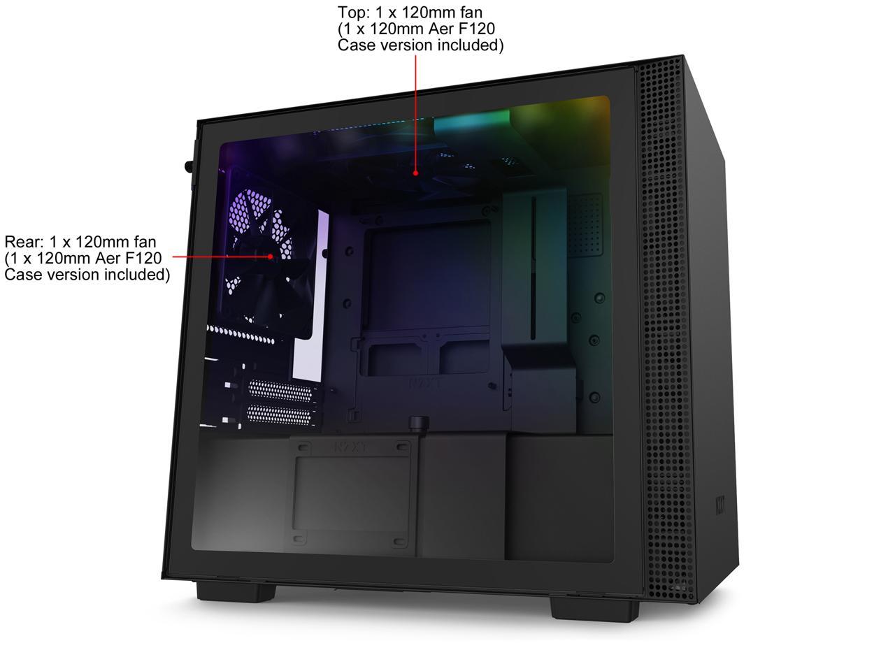 NZXT H210i - Mini-ITX PC Gaming Case - Front I/O USB Type-C Port - Tempered Glass Side Panel Cable Management - Water-Cooling Ready - Integrated RGB Lighting - Steel Construction - Black