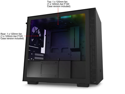 NZXT H210i - Mini-ITX PC Gaming Case - Front I/O USB Type-C Port - Tempered Glass Side Panel Cable Management - Water-Cooling Ready - Integrated RGB Lighting - Steel Construction - Black