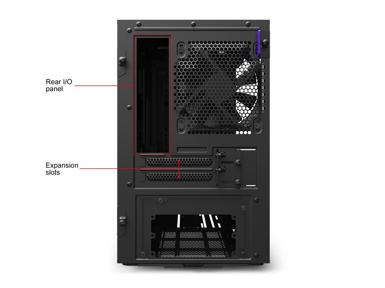 NZXT H210i - Mini-ITX PC Gaming Case - Front I/O USB Type-C Port - Tempered Glass Side Panel Cable Management - Water-Cooling Ready - Integrated RGB Lighting - Steel Construction - Black