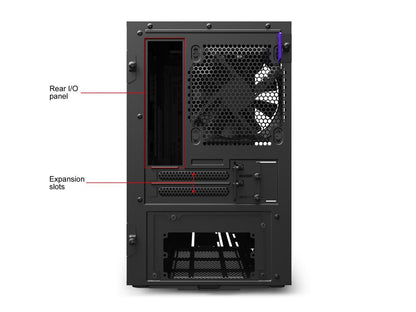 NZXT H210i - Mini-ITX PC Gaming Case - Front I/O USB Type-C Port - Tempered Glass Side Panel Cable Management - Water-Cooling Ready - Integrated RGB Lighting - Steel Construction - Black