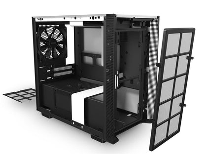 NZXT H210i - Mini-ITX PC Gaming Case - Front I/O USB Type-C Port - Tempered Glass Side Panel Cable Management - Water-Cooling Ready - Integrated RGB Lighting - Steel Construction - White/Black