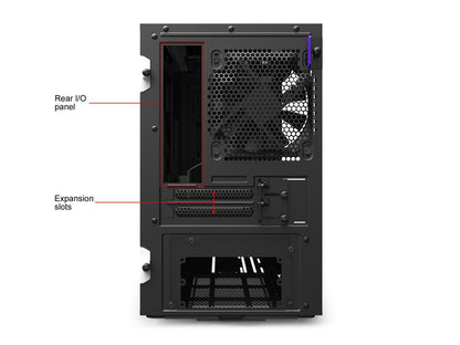 NZXT H210i - Mini-ITX PC Gaming Case - Front I/O USB Type-C Port - Tempered Glass Side Panel Cable Management - Water-Cooling Ready - Integrated RGB Lighting - Steel Construction - White/Black