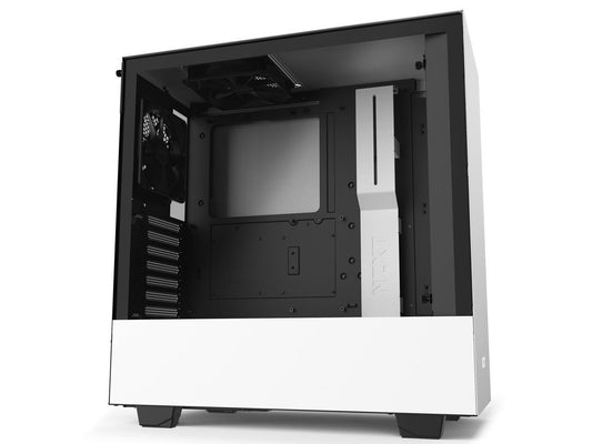 NZXT H510 - Compact ATX Mid-Tower PC Gaming Case - Front I/O USB Type-C Port - Tempered Glass Side Panel - Cable Management System - Water-Cooling Ready - Steel Construction - White/Black, CA-H510B-W1