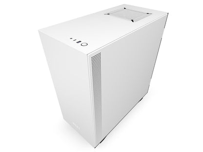 NZXT H510 - Compact ATX Mid-Tower PC Gaming Case - Front I/O USB Type-C Port - Tempered Glass Side Panel - Cable Management System - Water-Cooling Ready - Steel Construction - White/Black, CA-H510B-W1
