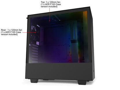 NZXT H510i - Compact ATX Mid-Tower PC Gaming Case - Front I/O USB Type-C Port - Vertical GPU Mount - Tempered Glass Side Panel - Integrated RGB Lighting - Water-Cooling Ready - Black
