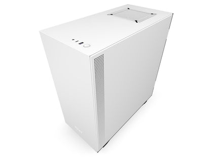 NZXT H510i - Compact ATX Mid -Tower PC Gaming Case - Front I/O USB Type-C Port - Vertical GPU Mount - Tempered Glass Side Panel - Integrated RGB Lighting - Water-Cooling Ready - White/Black