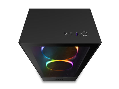 NZXT H510 Elite - Premium Mid-Tower ATX Case PC Gaming Case - Dual-Tempered Glass Panel - Front I/O USB Type-C Port - Vertical GPU Mount - Integrated RGB Lighting - Water-Cooling Ready - Black, CA-H510E-B1