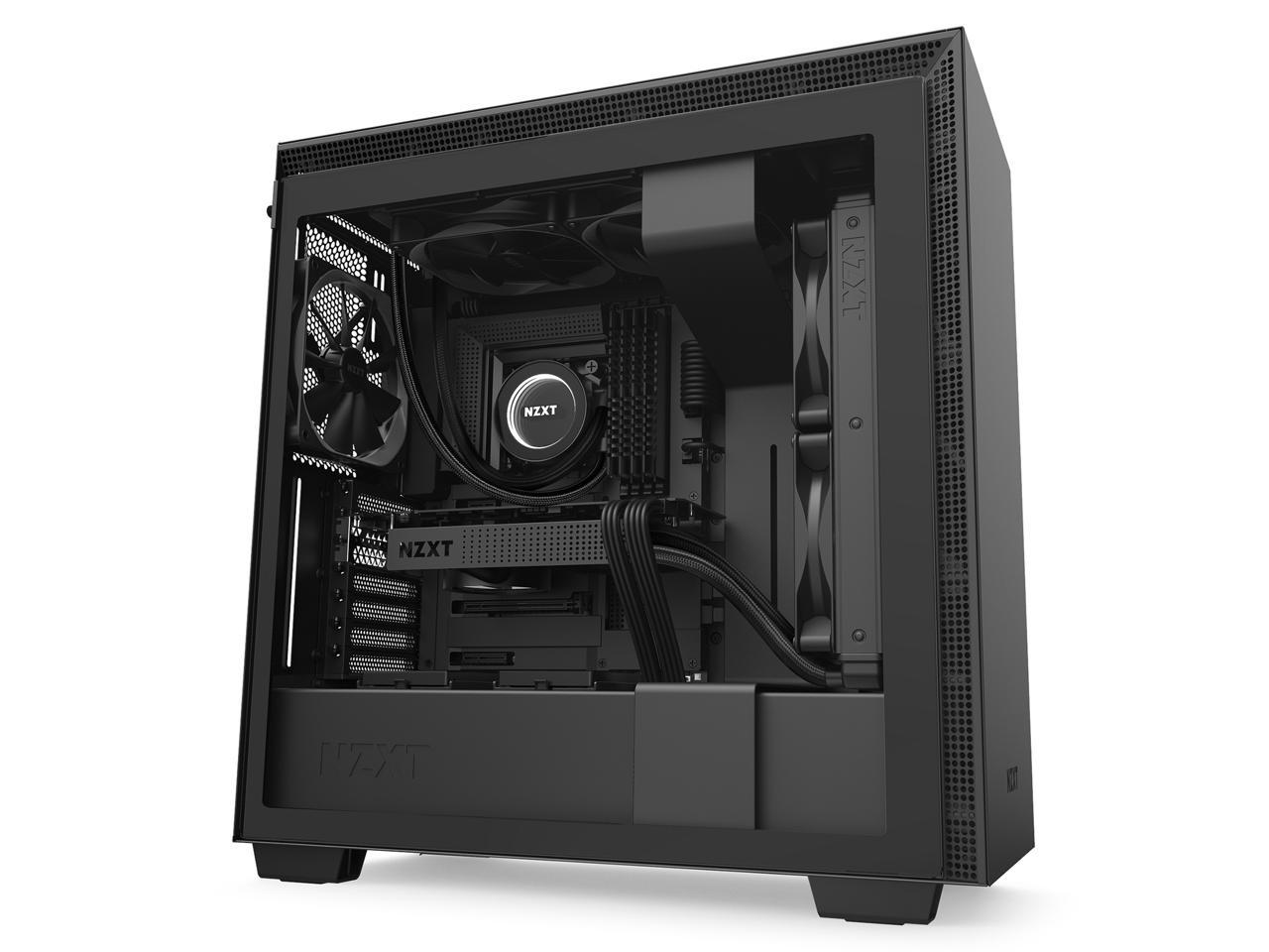 NZXT H710 - ATX Mid Tower PC Gaming Case - Front I/O USB Type-C Port - Quick-Release Tempered Glass Side Panel - Cable Management System - Water-Cooling Ready - Steel Construction - Black