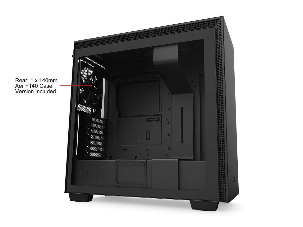 NZXT H710 - ATX Mid Tower PC Gaming Case - Front I/O USB Type-C Port - Quick-Release Tempered Glass Side Panel - Cable Management System - Water-Cooling Ready - Steel Construction - Black