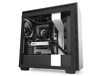 NZXT H710 - ATX Mid Tower PC Gaming Case - Front I/O USB Type-C Port - Quick-Release Tempered Glass Side Panel - Cable Management System - Water-Cooling Ready - Steel Construction - White/Black
