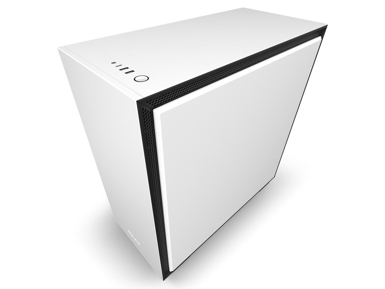 NZXT H710 - ATX Mid Tower PC Gaming Case - Front I/O USB Type-C Port - Quick-Release Tempered Glass Side Panel - Cable Management System - Water-Cooling Ready - Steel Construction - White/Black