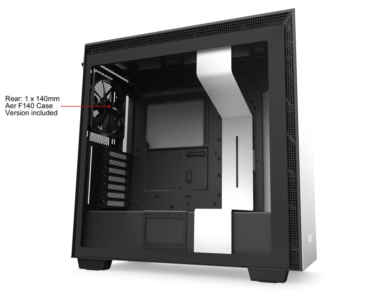 NZXT H710 - ATX Mid Tower PC Gaming Case - Front I/O USB Type-C Port - Quick-Release Tempered Glass Side Panel - Cable Management System - Water-Cooling Ready - Steel Construction - White/Black