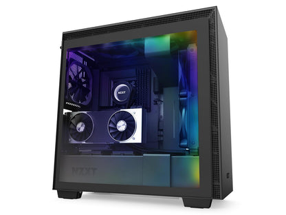 NZXT H710i - ATX Mid Tower PC Gaming Case - Front I/O USB Type-C Port - Quick-Release Tempered Glass Side Panel - Vertical GPU Mount - Integrated RGB Lighting - Water-Cooling Ready - Black