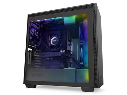 NZXT H710i - ATX Mid Tower PC Gaming Case - Front I/O USB Type-C Port - Quick-Release Tempered Glass Side Panel - Vertical GPU Mount - Integrated RGB Lighting - Water-Cooling Ready - Black