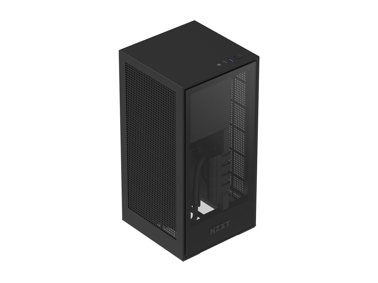 NZXT H1 CA-H16WR-B1-US Matte Black SGCC Steel / Tempered Glass Mini-ITX Computer Case with 650W SFX-L 80Plus Gold Fully Modular Power Supply and 140mm AIO Liquid Cooler