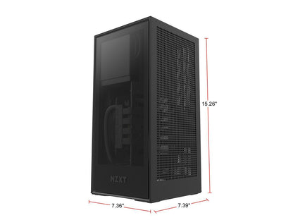 NZXT H1 CA-H16WR-B1-US Matte Black SGCC Steel / Tempered Glass Mini-ITX Computer Case with 650W SFX-L 80Plus Gold Fully Modular Power Supply and 140mm AIO Liquid Cooler