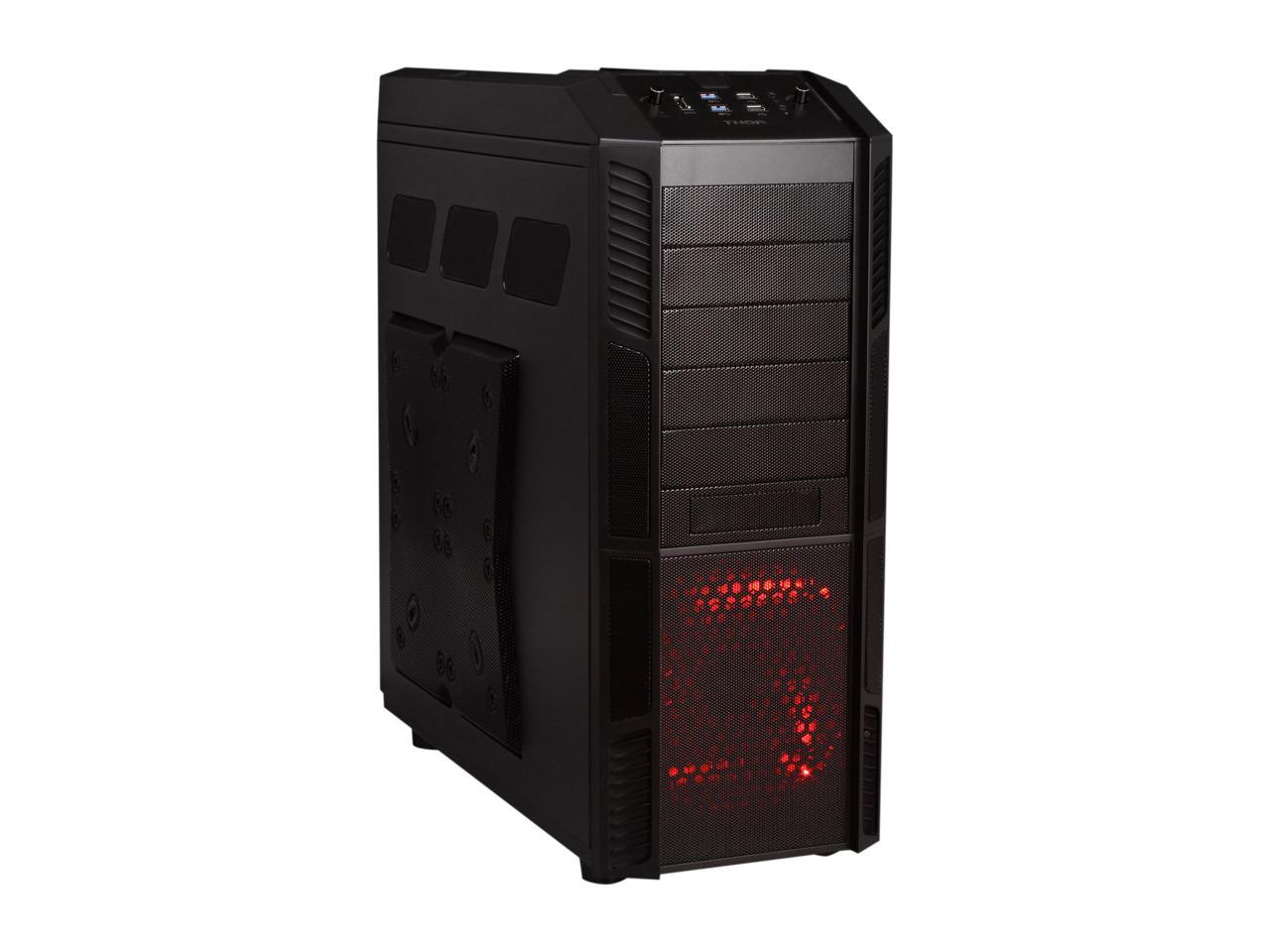 Rosewill Gaming ATX Full Tower Computer Case - Supports up to E-ATX / XL-ATX, Comes With Four Fans - 1 x Front Red LED 230mm Fan, 1 x Top 230mm Fan, 1 x Side 230mm Fan, 1 x Rear 140mm Fan - THOR V2