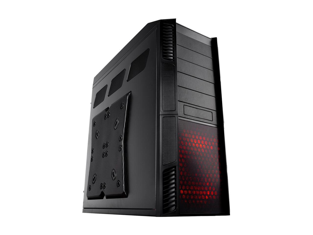 Rosewill Gaming ATX Full Tower Computer Case - Supports up to E-ATX / XL-ATX, Comes With Four Fans - 1 x Front Red LED 230mm Fan, 1 x Top 230mm Fan, 1 x Side 230mm Fan, 1 x Rear 140mm Fan - THOR V2