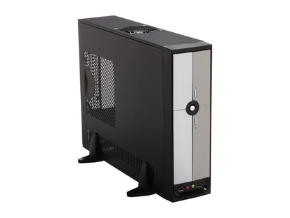 Rosewill - Black & Silver, 0.8mm SGCC Steel Slim Micro ATX Computer Case with ATX12V Flex 300W Power Supply - R379-M