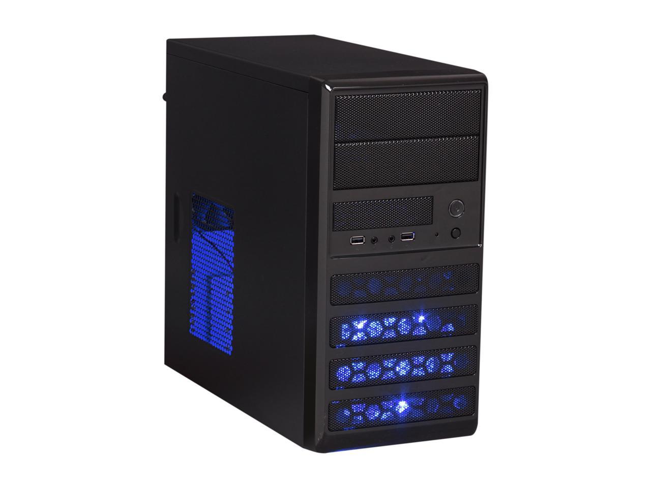 Rosewill RANGER-M - Dual-Fan Micro ATX Mini Tower Computer Case with Blue LED Lighting