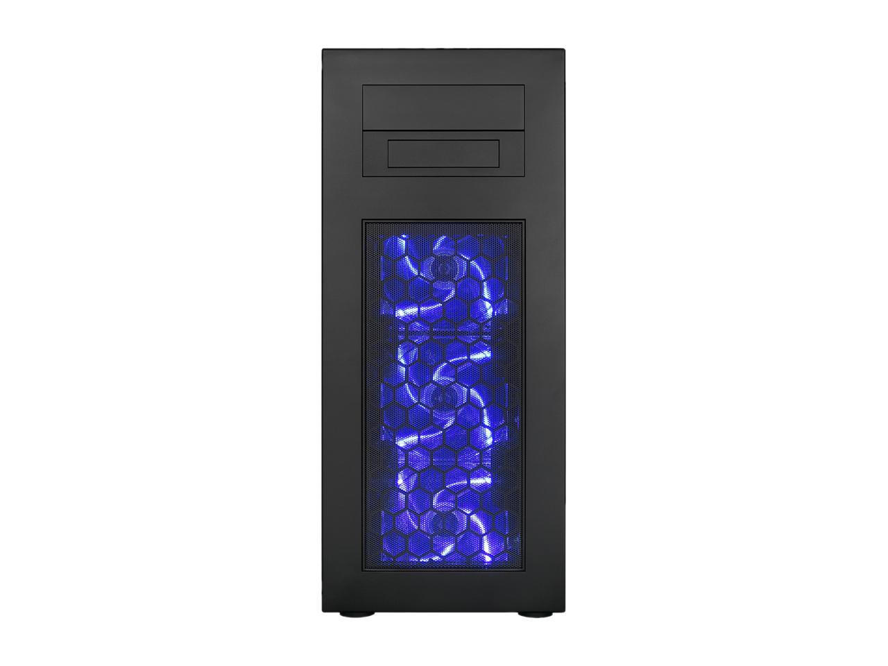 Rosewill ATX Full Tower Gaming PC Computer Case with Blue LED Fans, E-ATX Support, Dual PSU Support, Optional 360mm Water Cooling Radiator, up to 7 Fan Support - RISE Glow