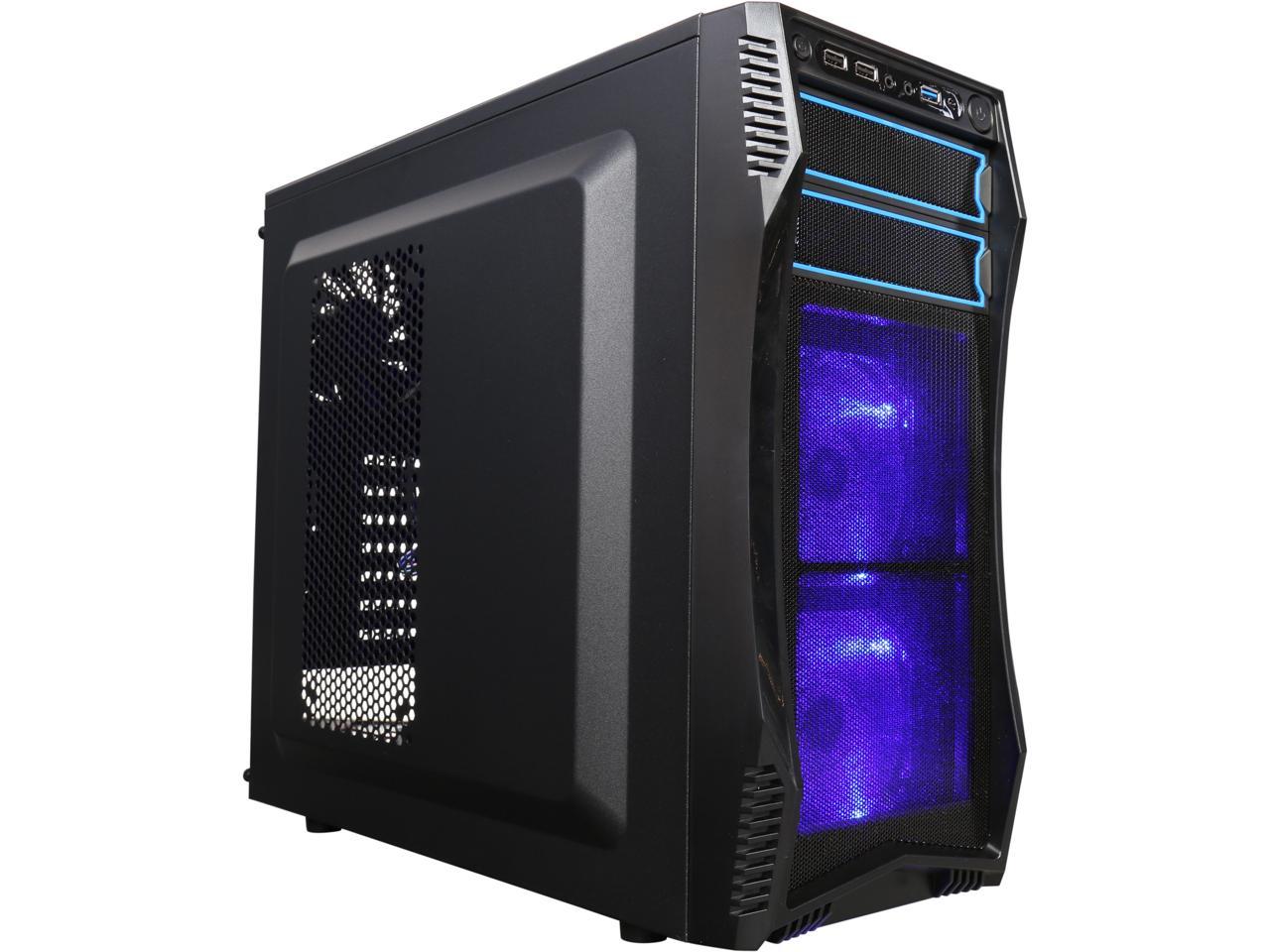 Rosewill ATX Mid Tower Gaming Computer Case, Latching Tool-less Design of Drive Bays, Support up to 5 Fans - CHALLENGER S