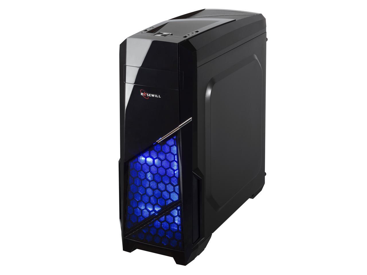 Rosewill Gaming ATX Mid Tower Computer Case, Supports up to 380 mm Long VGA Card, 3 Fans Pre-installed, Side-window Panel - NAUTILUS