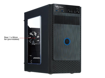 Rosewill FBM-X1 Black Steel / Plastic Mini Tower Case with Side Panel Window