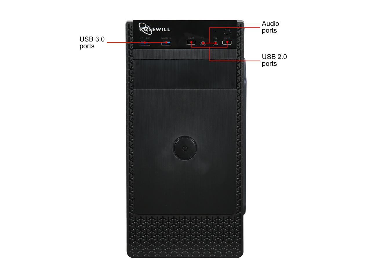 Rosewill FBM-X1 Black Steel / Plastic Mini Tower Case with Side Panel Window