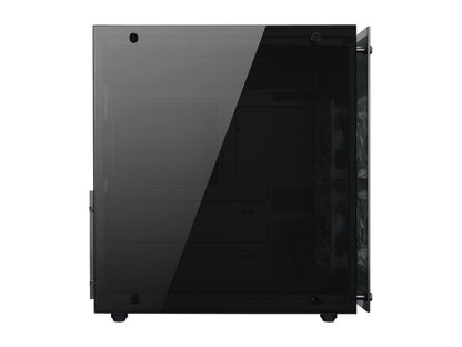 Rosewill Cube Mini ITX/Micro-ATX/ATX Mid Tower Gaming PC Computer Case, Black Steel Tempered Glass, Red LED Fans - Cullinan PX Red