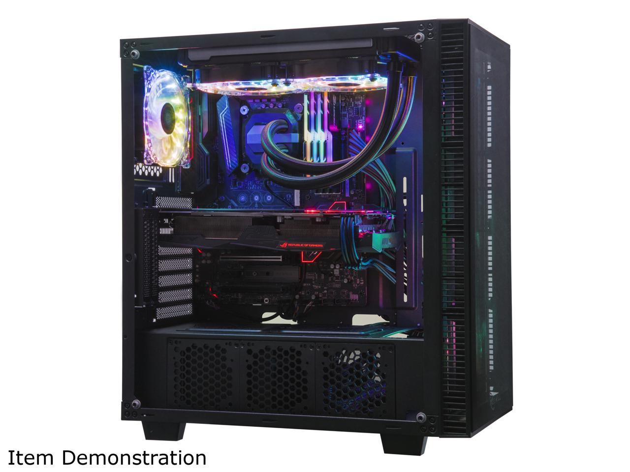 ROSEWILL CULLINAN MX Tempered Glass RGB ATX Mid Tower Computer Case with Remote Controlled RGB LED Fans