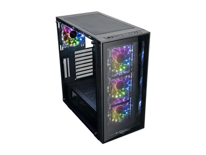 ROSEWILL CULLINAN MX Tempered Glass RGB ATX Mid Tower Computer Case with Remote Controlled RGB LED Fans