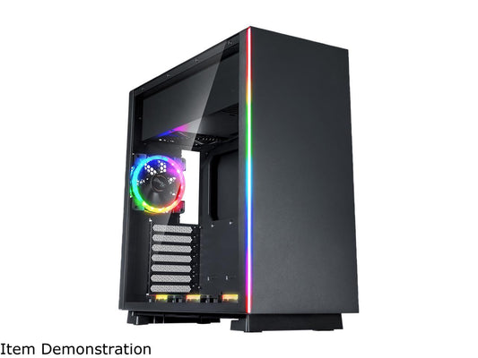 Rosewill ATX Mid Tower Gaming PC Computer Case, Aura Sync Compatible Dual Ring RGB LED Fans, Top Mount PSU & HDD/SSD, Tempered Glass & Steel - PRISM S500