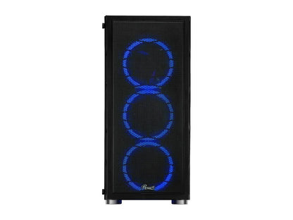 Rosewill ATX Mid Tower Gaming PC Computer Case with Dual Ring Blue LED Fans, 360mm Water Cooling Radiator Support, Tempered Glass and Steel, USB 3.0 - SPECTRA C100