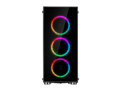 Rosewill ATX Mid Tower Gaming PC Computer Case with Dual Ring RGB LED Fans, 360mm Water Cooling Radiator Support, Tempered Glass and Steel, USB 3.0 - CULLINAN V500 RGB