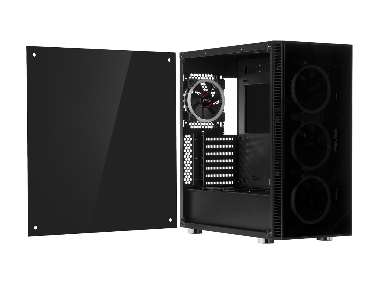 Rosewill ATX Mid Tower Gaming PC Computer Case with Dual Ring RGB LED Fans, 360mm Water Cooling Radiator Support, Tempered Glass and Steel, USB 3.0 - CULLINAN V500 RGB