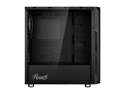 Rosewill ATX Mid Tower Gaming PC Computer Case with Dual Ring RGB LED Fans, 360mm & 240mm Liquid Cooling Radiator Support, Tempered Glass/Steel, Front Mesh Panel, USB 3.0 - SPECTRA D100