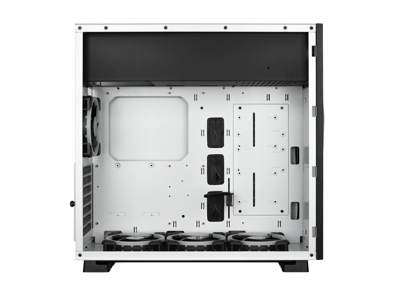 Rosewill ATX Mid Tower Gaming PC Computer Case with RGB Software Sync Dual Ring RGB LED Fans, 240mm AIO Support, EATX Support, Top Mount PSU & HDD/SSD, Tempered Glass & White Steel - PRISM S