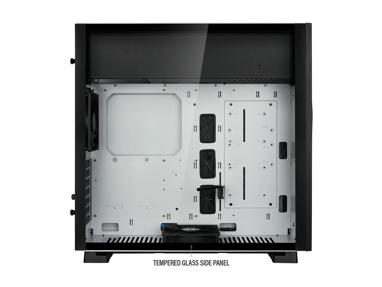 Rosewill ATX Mid Tower Gaming PC Computer Case with 2 x 120mm Fans (Supports up to 6), 240mm AIO Support, EATX Support, Top Mount PSU & HDD/SSD, Tempered Glass & White Steel - PRISM S-LITE
