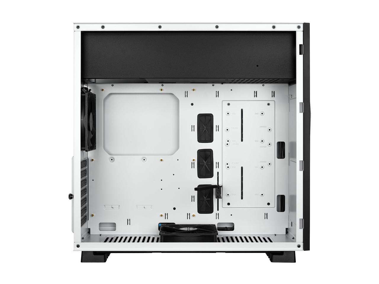 Rosewill ATX Mid Tower Gaming PC Computer Case with 2 x 120mm Fans (Supports up to 6), 240mm AIO Support, EATX Support, Top Mount PSU & HDD/SSD, Tempered Glass & White Steel - PRISM S-LITE