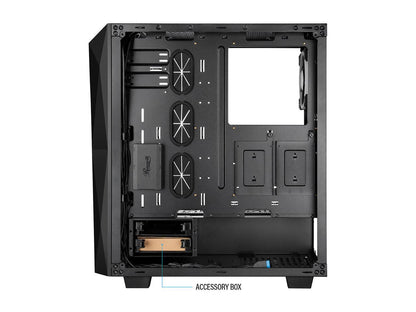 Rosewill ATX Mid Tower Gaming PC Computer Case with Front Mesh Ventilation, Tempered Glass/Steel, Includes 4 x 120mm RGB LED Fans, 240mm AIO Liquid Cooler up to 360mm Support, USB 3.0 - SPECTRA X