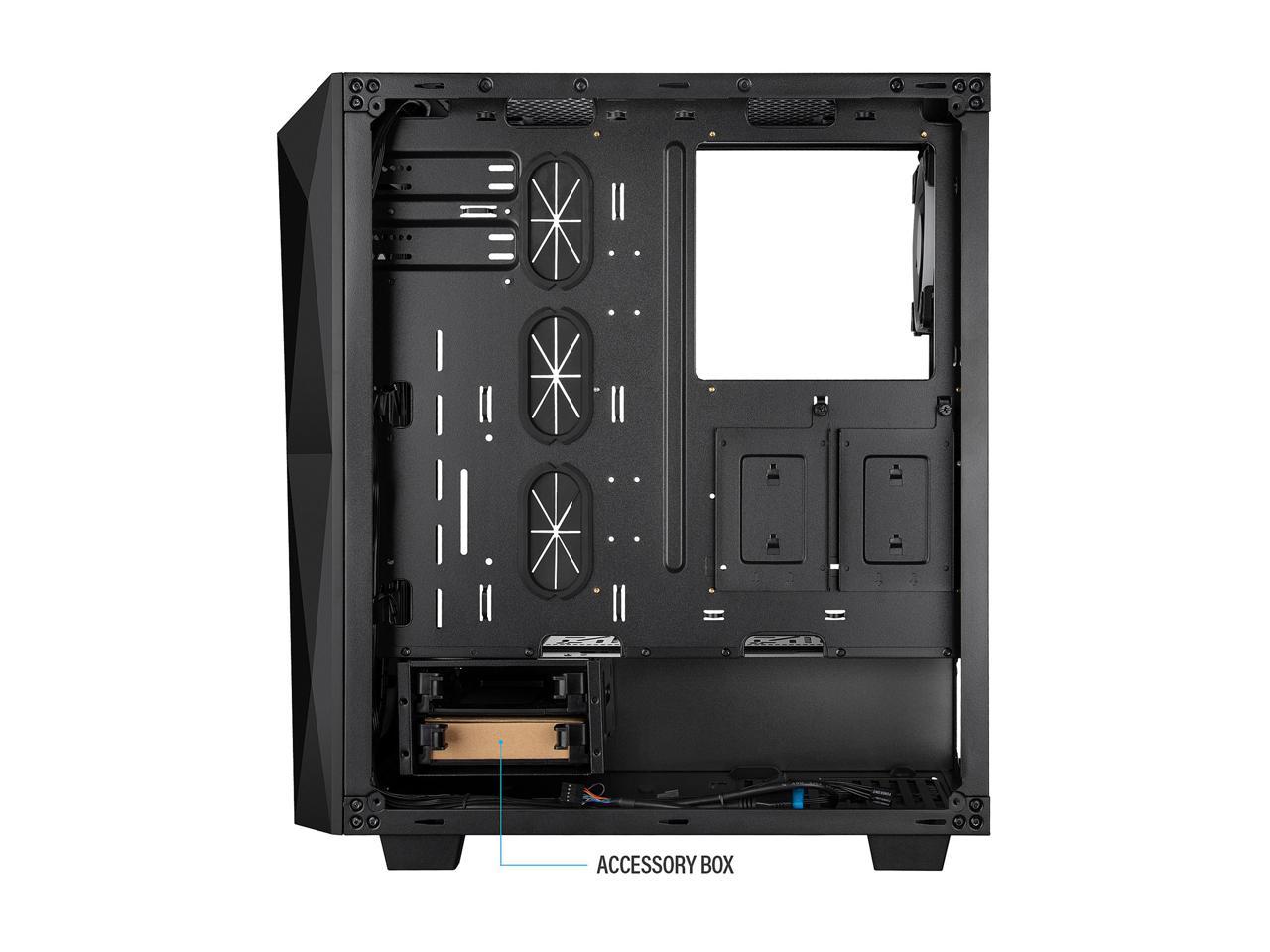 Rosewill ATX Mid Tower Gaming PC Computer Case with Front Mesh Ventilation, Tempered Glass/Steel, Includes 4 x 120mm Blue LED Fans, 240mm AIO Liquid Cooler up to 360mm Support, USB 3.0 SPECTRA X-BLUE